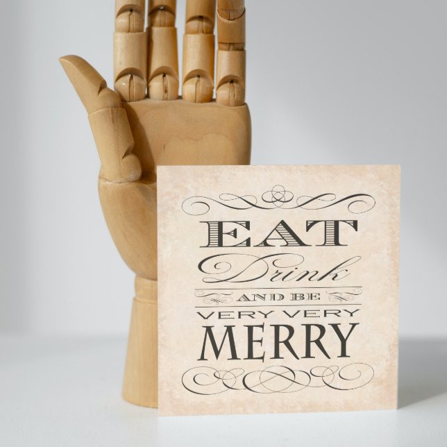 Eat Drink and Be Very Very Merry Anniversary Invitation