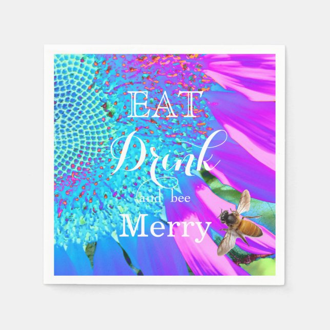 Eat Drink and bee Merry Napkins (Front)