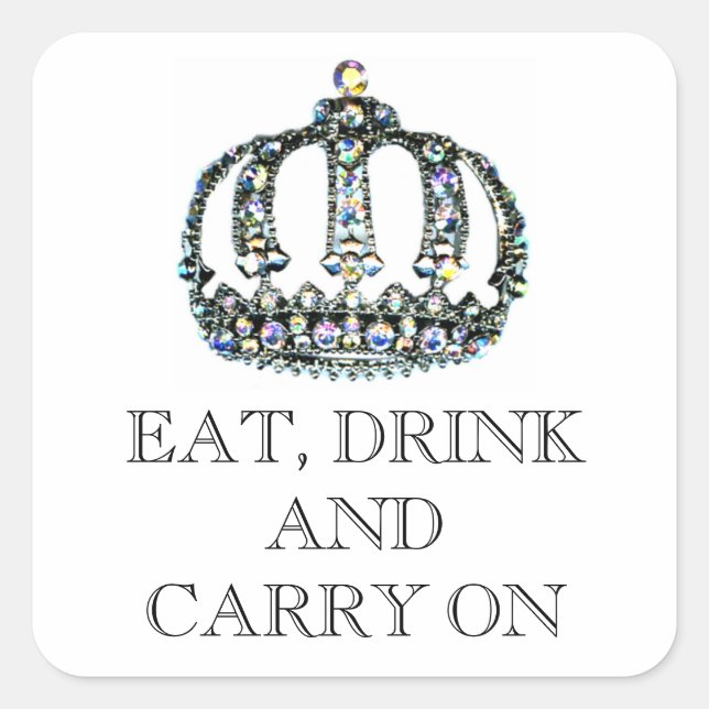 "EAT, DRINK and CARRY ON"  Stickers (Front)