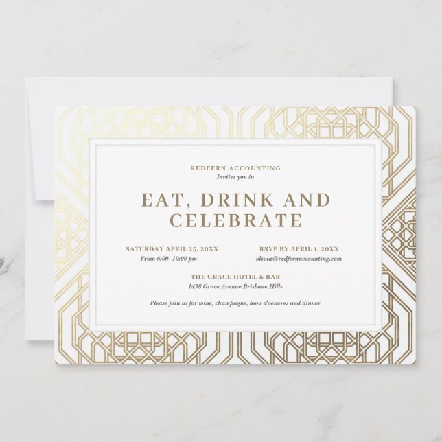 Eat Drink and Celebrate Business Party Invitation (Front)