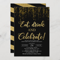 Eat Drink and Celebrate New Year's Eve Party Invit