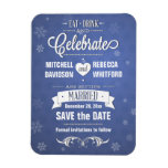 Eat Drink And Celebrate Winter Blue Save The Date Magnet at Zazzle