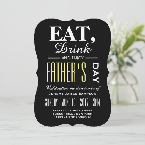 Eat Drink and Enjoy Fathers Day Meal Invitation