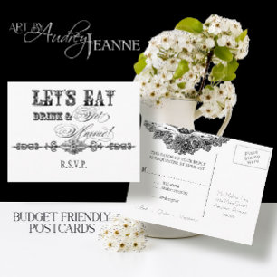 Eat, Drink and Get Married Save the Date Postcards