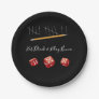 Eat, Drink and Play Bunco Red Black Paper Plates