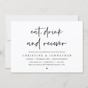 Eat, drink and recover, post wedding brunch invita invitation