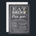 Eat Drink and Ring in the New Years Eve Party Invitation<br><div class="desc">Create your perfect invitation with this pre-designed templates, you can easily personalize it to be uniquely yours. For further customization, please click the "customize further" link and use our easy-to-use design tool to modify this template. If you prefer Thicker papers / Matte Finish, you may consider to choose the Matte...</div>