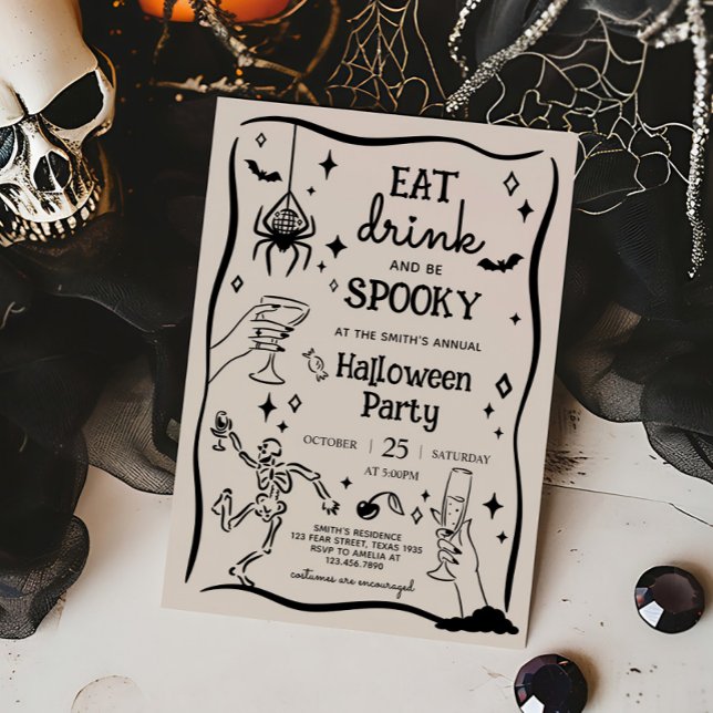 Eat Drink and Spooky Halloween Party  Invitation (Eat Drink and Spooky Halloween Party Invitation
)