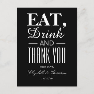 Eat, Drink and Thank You Postcard