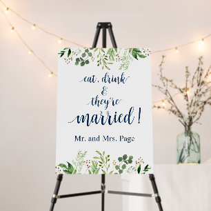 Eat, Drink and they're married, Wedding Brunch Foam Board