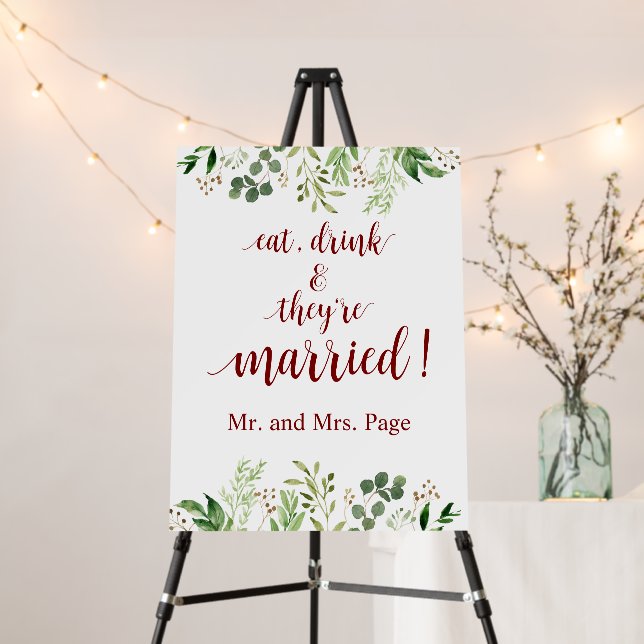 Eat, Drink and they're married, Wedding Brunch Foam Board (In Situ (Stand))