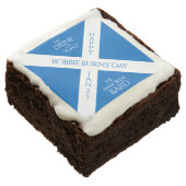 Eat Drink and Toast Robbie Burns Scottish Flag Brownie (Angled)