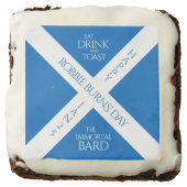 Eat Drink and Toast Robbie Burns Scottish Flag Brownie (Front)