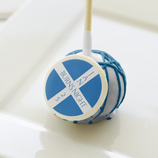 Eat Drink and Toast Robbie Burns Scottish Flag Cake Pops (Front Insitu)