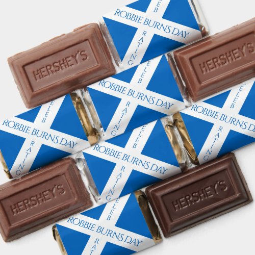 Eat Drink and Toast Robbie Burns Scottish Flag Hersheys Miniatures