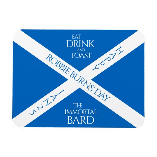 Eat Drink and Toast Robbie Burns Scottish Flag Magnet