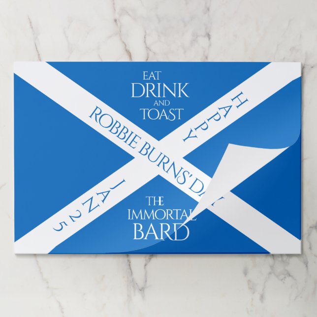 Eat Drink and Toast Robbie Burns Scottish Flag Paper Pad (Folded)