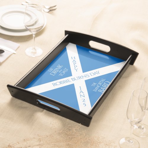 Eat Drink and Toast Robbie Burns Scottish Flag Serving Tray