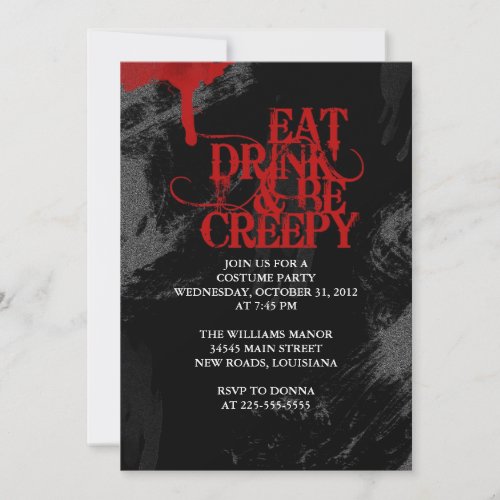Eat Drink &amp; Be Creepy Invitations