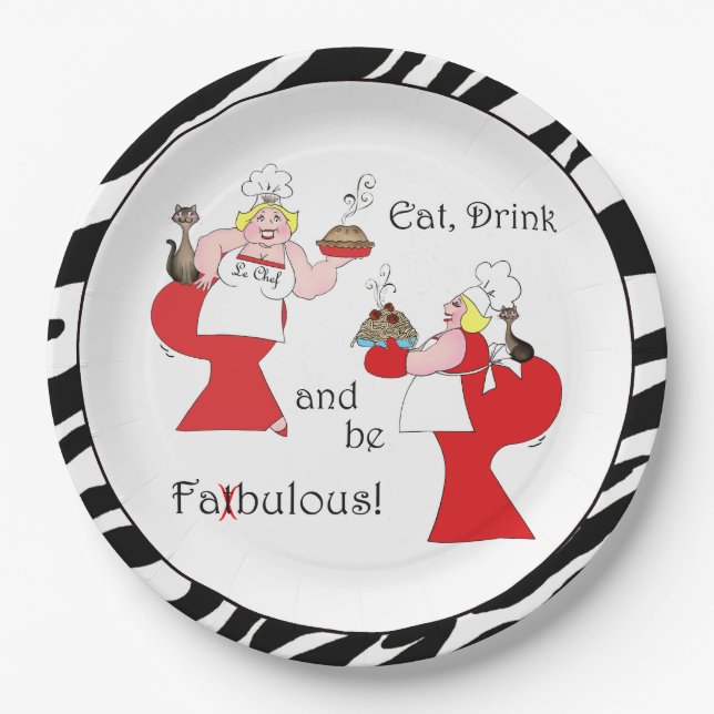 "Eat, Drink & Be Fat-bulous!" Paper Plates (Front)