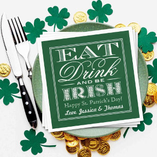 Eat, Drink & Be Irish St. Patrick's Day Paper Napkins