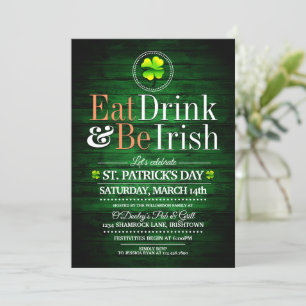 Eat/Drink/Be Irish St.Pat's Party Invitations