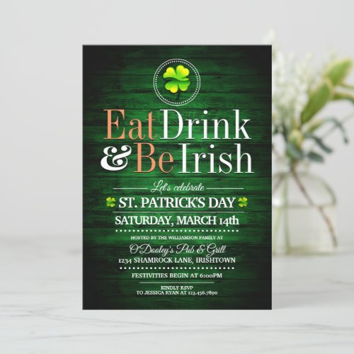 EatDrinkBe Irish StPats Party Invitations