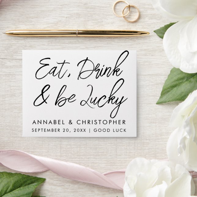 eat drink & be lucky Lottery Ticket Wedding favor Envelope (Wedding)