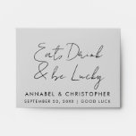 eat drink &amp; be lucky Lottery Ticket Wedding favor Envelope