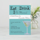 Eat Drink & Be Married Bridal Shower Invitation (Standing Front)