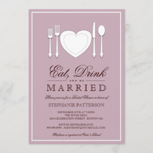 Eat Drink & Be Married Bridal Shower Invitation