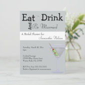 Eat Drink & Be Married Bridal Shower Invitation (Standing Front)