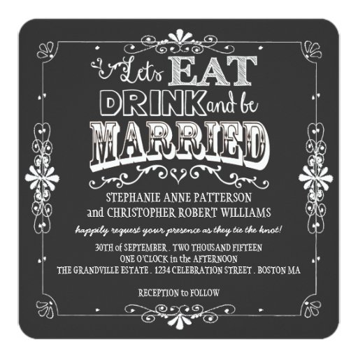 Eat Drink Be Married Invitations 9