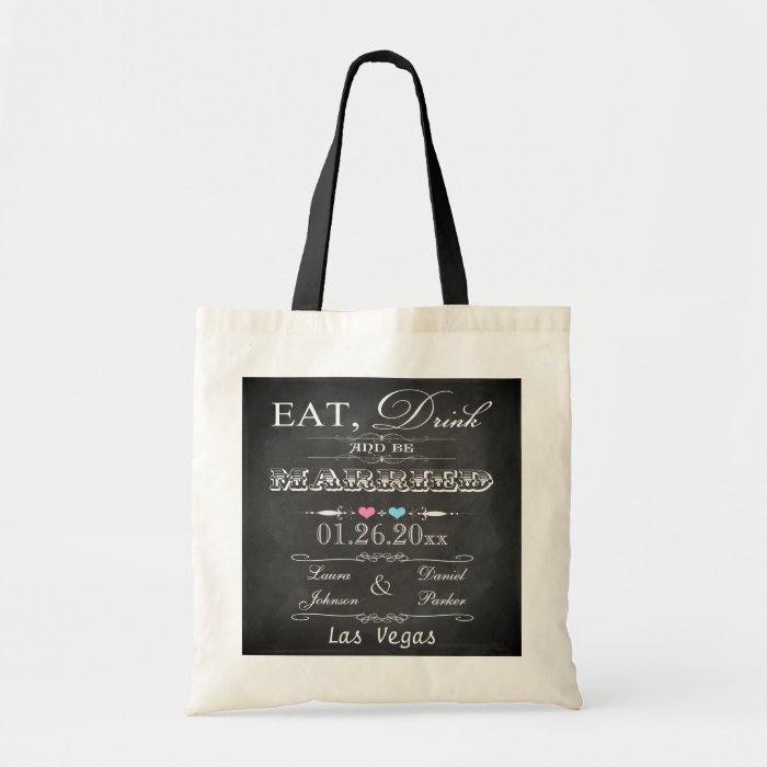 Eat, Drink & Be Married Chalkboard Wedding Bag