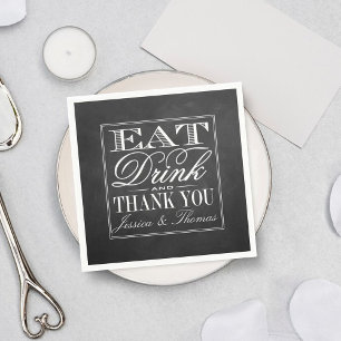 Eat, Drink & Be Married Chalkboard Wedding Napkins