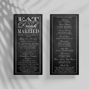 Eat, Drink & Be Married Chalkboard Wedding Program