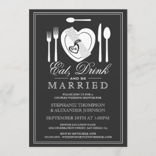 Eat Drink & Be Married Couples Shower Invitation