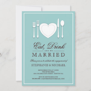Eat Drink & Be Married Engagement Party Invitation
