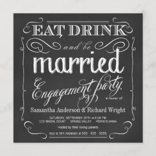 Eat Drink be Married Engagement Party Invitations