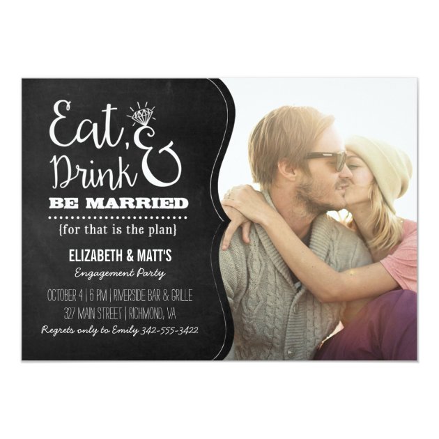 Eat, Drink & Be Married Engagement Party Invite