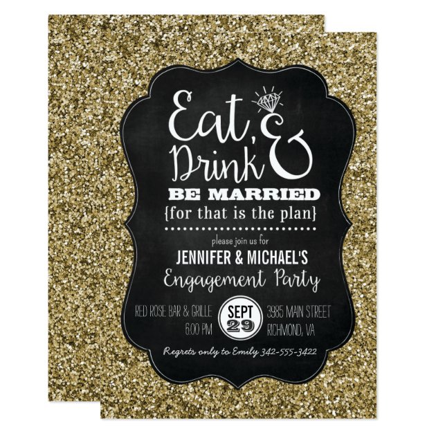 Eat, Drink & Be Married Engagement Party Invite