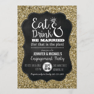 Eat, Drink & Be Married Engagement Party Invite