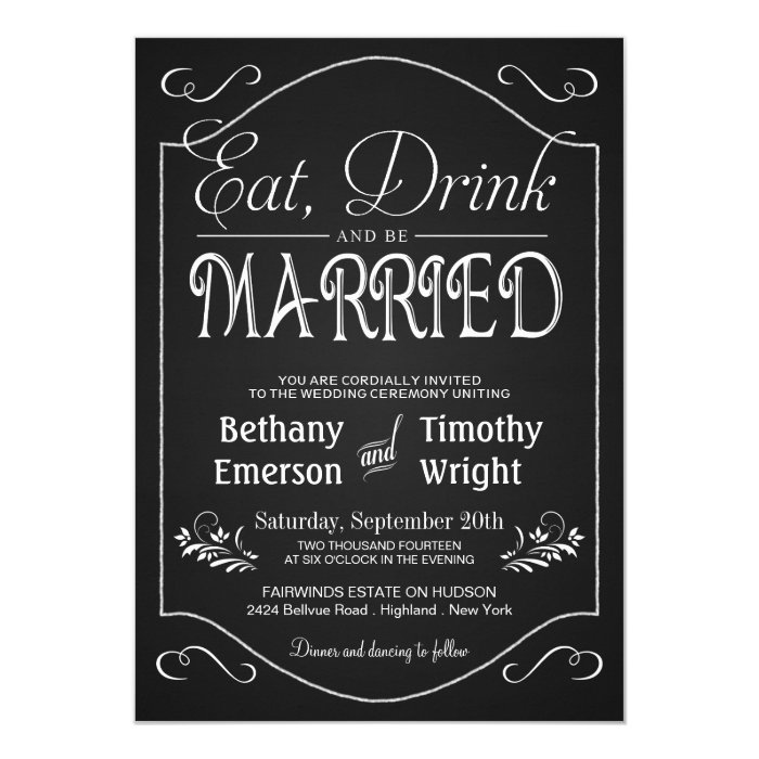 Eat Drink Be Married Invitations 5