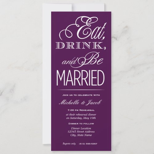 Eat Drink Be Married Invitation