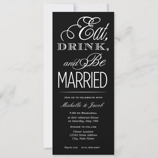 Eat, Drink, Be Married Invitation (Front)