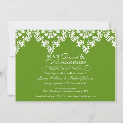 Eat Drink &amp; Be Married Custom Invite