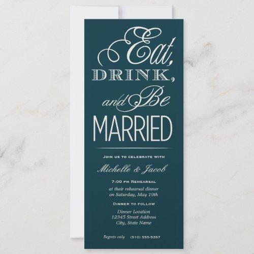 Eat, Drink, Be Married Custom Announcement