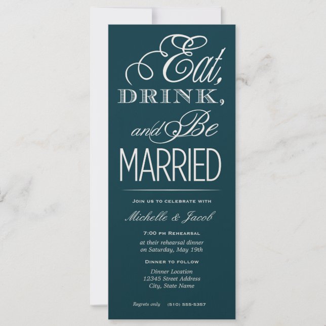 Eat, Drink, Be Married Invitation (Front)