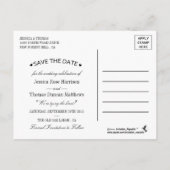 Eat, Drink & Be Married Modern Black/White Wedding Announcement Postcard (Back)