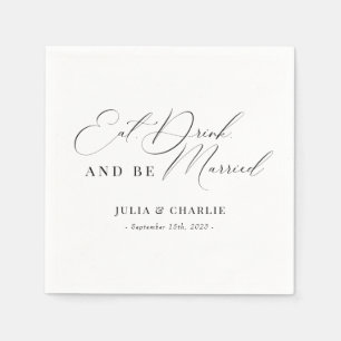 Eat, Drink, Be Married Modern Elegant Wedding Napkins